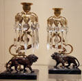 Bronze candlesticks with lions from England at Carnegie Museum of Art. Pittsburgh, PA