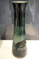 Earthenware green vase with carp by Kataro Shirayamadani of Rookwood Pottery at Carnegie Museum of Art. Pittsburgh, PA.