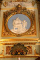 Blue & white bisque medallion with classical scene in Dining Room at The Breakers. Newport, RI.