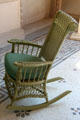 Wicker rocking chair on Upper Loggia at The Breakers. Newport, RI.