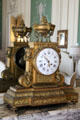 French mantel clock by Delesalle in Guest Bedroom at The Breakers. Newport, RI.