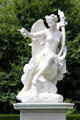 Marble female figure with torch in garden of The Elms. Newport, RI.