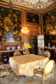 Chinoiserie Breakfast Room with black & gold lacquer wall panels in style of Kangxi period at The Elms. Newport, RI.