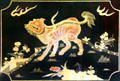 Chinoiserie Breakfast Room lacquer wall panel detail in style of Kangxi period at The Elms. Newport, RI.