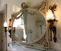 Bathroom mirror at The Elms. Newport, RI.