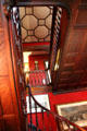 Staircase in Main Hall at Kingscote. Newport, RI.