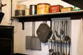 Food tins & utensils in kitchen at Marble House. Newport, RI.