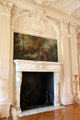 Garden party painting over fireplace in Drawing Room at Rosecliff. Newport, RI.