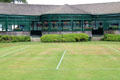 Newport Casino courtyard grass tennis courts & arcade. Newport, RI.
