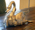 Silver centerpiece in shape of swan by Tiffany & Co. at Rough Point. Newport, RI.