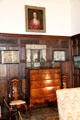 Portrait of a Lady by Joseph Highmore over chest & other antiques in Morning Room at Rough Point. Newport, RI.