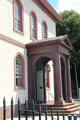 Neoclassical entrance door & windows of Touro Synagogue. Newport, RI.