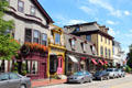Queen Anne streetscape along 18-28 Bellevue Ave. Newport, RI.