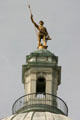 Gold statue of Independent Man with spear & anchor on dome of Rhode Island State House. Providence, RI.