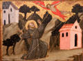 St. Francis Receiving Stigmata tempera painting by Mariotto di Nardo of Florence at RISD Museum. Providence, RI.