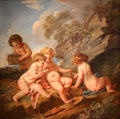 Putti with Birds painting by François Boucher of France at RISD Museum. Providence, RI.