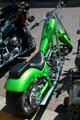 Lime green custom motorcycle. Deadwood, SD