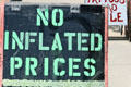 Sign promising no inflated prices. Lead, SD.