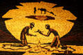 American settler meets native on corn mural at Mitchell Corn Palace. Mitchell, SD.