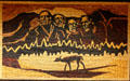 Mount Rushmore portrayed in corn mural at Mitchell Corn Palace. Mitchell, SD.