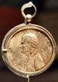 Jefferson Peace Medal found along Missouri River near Mobridge at South Dakota State Historical Society Museum. Pierre, SD.