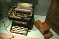 Sholes & Glidden typewriter & army telegraph box at South Dakota State Historical Society Museum. Pierre, SD.