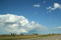 Clouds over prairie silos. SD