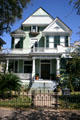 Skinner house with lacework surfaces & original iron fence. Galveston, TX.