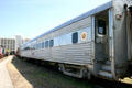 Texas Limited aluminum passenger car at Railroad Museum. Galveston, TX.