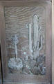 Art Deco metal lobby relief showing cacti at Houston City Hall. Houston, TX.