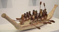 Egyptian painted wooden model boat at Museum of Fine Arts, Houston. Houston, TX.