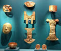 Calima gold masks & objects from southwest Colombia at Museum of Fine Arts, Houston. Houston, TX.