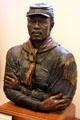 Old Soldier bust depicts Medal of Honor Winner First Sergeant William Moses by Eddie Dixon at Buffalo Soldiers National Museum. Houston, TX.