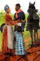 The Homecoming painting by Burl Washington at Buffalo Soldiers National Museum. Houston, TX.