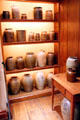 Texas stoneware jug & crock collection including Guadalupe Pottery at Bayou Bend. Houston, TX.