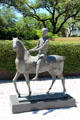Pilgrim bronze sculpture by Marino Marini at Cullen Sculpture Garden of Museum of Fine Arts, Houston. Houston, TX.