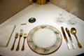 Lyndon B. Johnson Library place setting from LBJ's White House china with wildflower motif. Austin, TX.