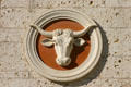 University of Texas Union Building rondel with steer. Austin, TX.
