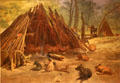 Indian Camp, Yosemite Valley painting by Albert Bierstadt at San Antonio Museum of Art. San Antonio, TX.