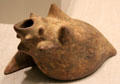 Colima culture earthenware conch vessel from West Coast Mexico at San Antonio Museum of Art. San Antonio, TX.