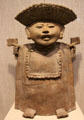 Earthenware standing female figure from Veracruz, Mexico at San Antonio Museum of Art. San Antonio, TX.
