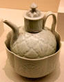 Southern Song dynasty earthenware ewer, cover & warming bowl from China at San Antonio Museum of Art. San Antonio, TX.