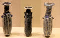 Core-formed glass perfume alabastra from Eastern Mediterranean at San Antonio Museum of Art. San Antonio, TX.