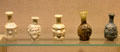 Mold-blown glass bottles from Eastern Mediterranean at San Antonio Museum of Art. San Antonio, TX.