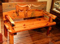 Bench painted with longhorn at Buckhorn Museum. San Antonio, TX.