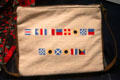 Purse with signal flags given Mrs. Nimitz at Admiral Nimitz Museum. Fredericksburg, TX.