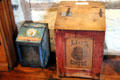 Antique coffee bins in Kammlah general store at Pioneer Museum. Fredericksburg, TX.