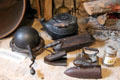 Metal coffee bean roaster & ironing devices in Kammlah kitchen at Pioneer Museum. Fredericksburg, TX.