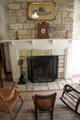 Fireplace in LBJ birthplace house at Lyndon B. Johnson NHP. Stonewall, TX.