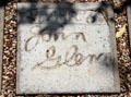 Cement signature of visitor astronaut John Glen at Lyndon B. Johnson NHP. Stonewall, TX.